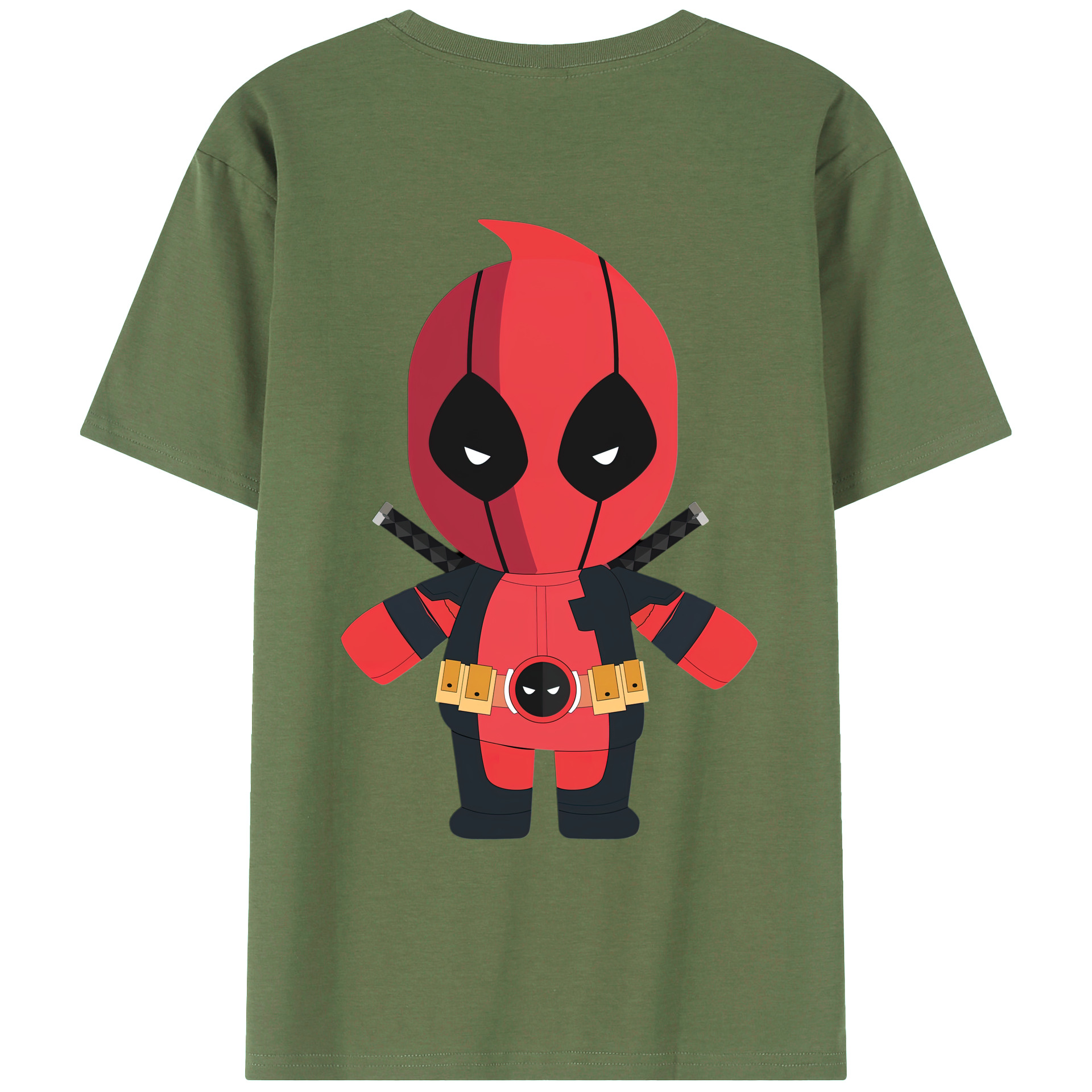 （画像用） Deadpool デッドプール 綿100％ メンズ半袖Tシャツ（バックプリント） 通気性